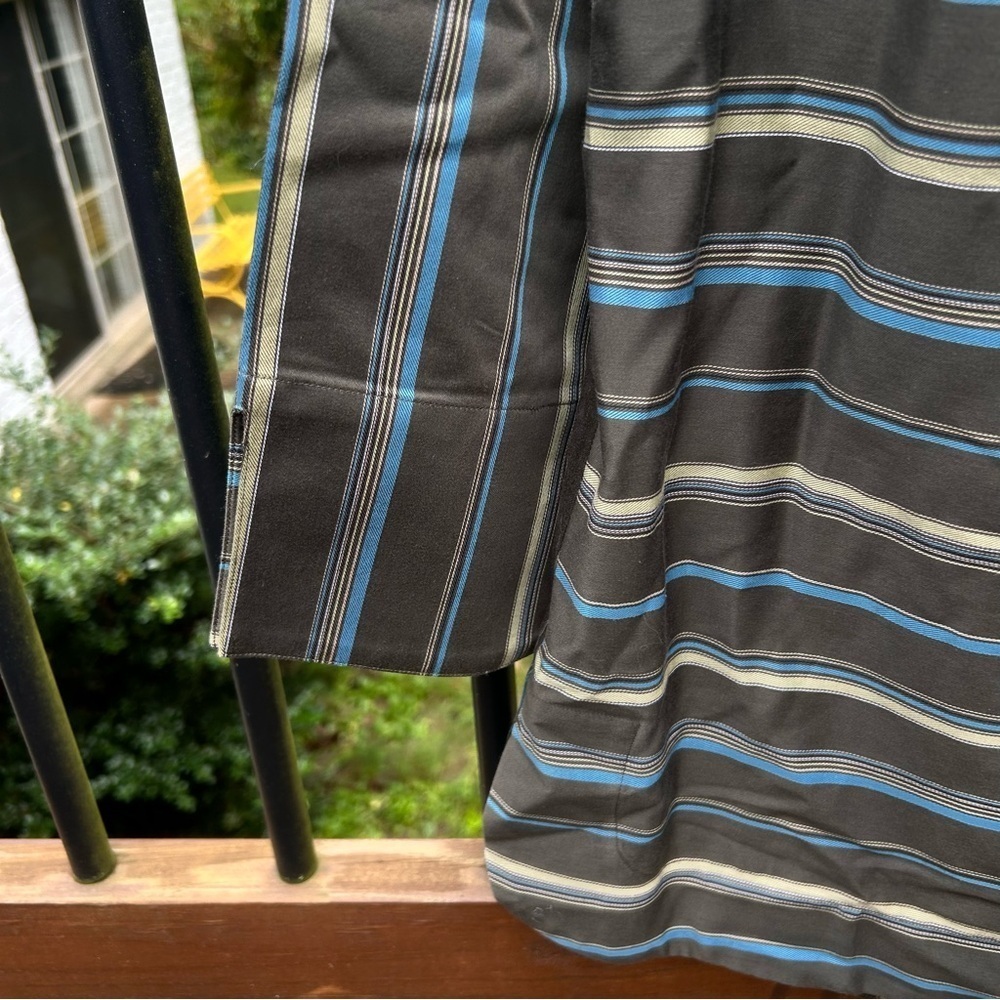 Hinson Wu has Charlotte 3/4 Sleeve Variegated Satin Stripe Top - Picture 4 of 9